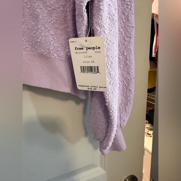 Free People Lilac Textured Off Shoulder Sweater - Picture 3 of 4